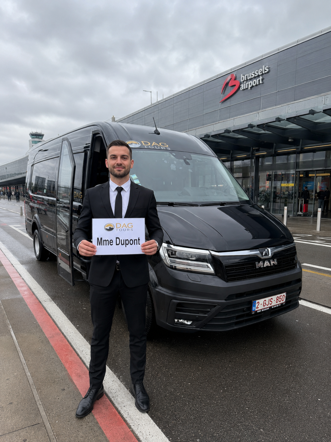 Chauffeur Dag-Tours accueil aéroport Bruxelles