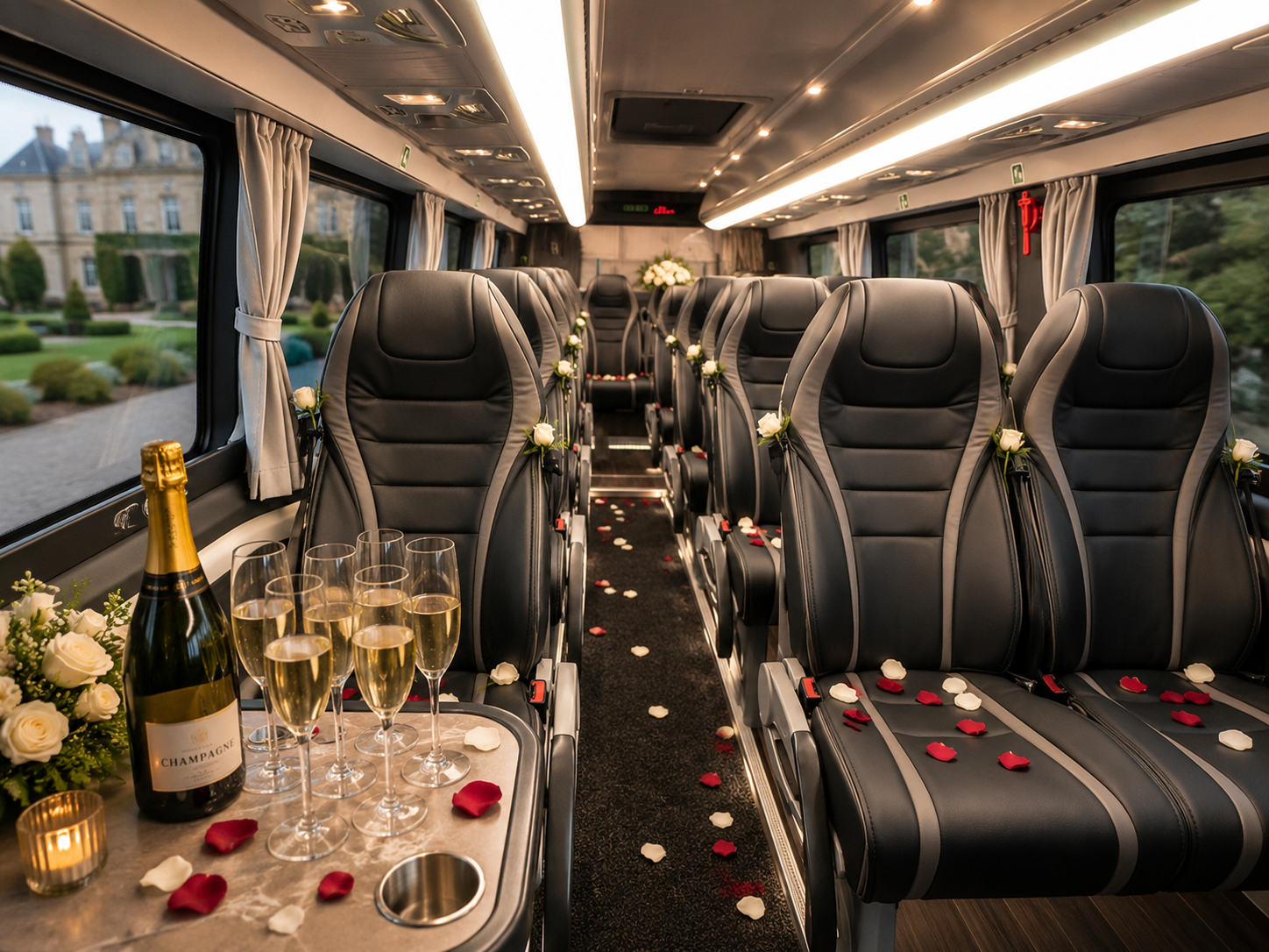 Intérieur autocar mariage premium Dag-Tours