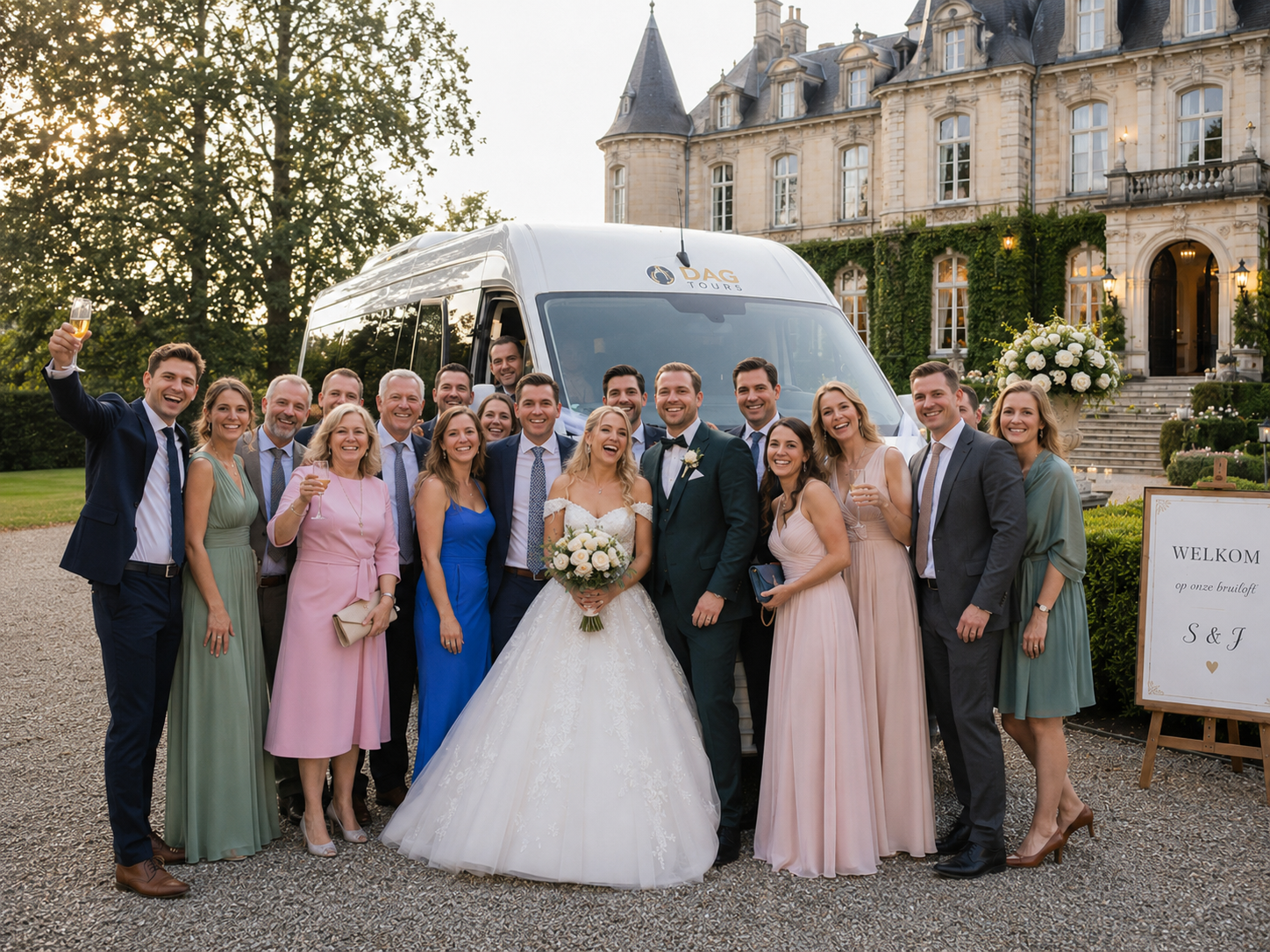 Navette invités mariage Belgique Dag-Tours